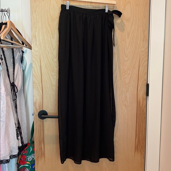 ASOS Swim Sarong Black Sheer Wrap Skirt NWT Size 6 - Picture 2 of 7